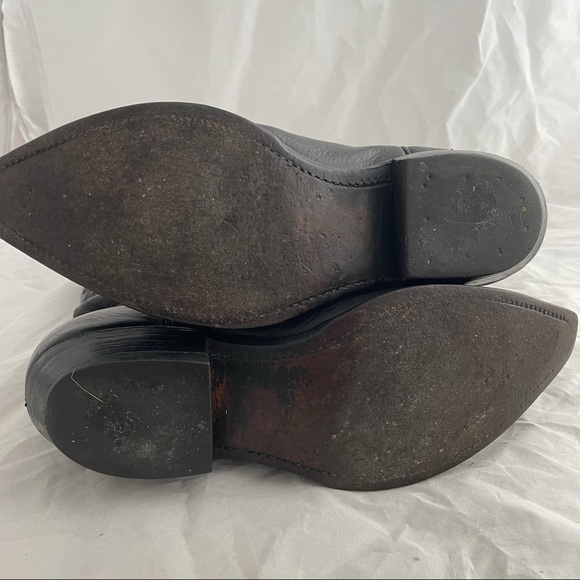 Boulet Black Leather Cowboy Boots Men’s Size 8.5 Style 7362505 Western Rodeo - Picture 6 of 9